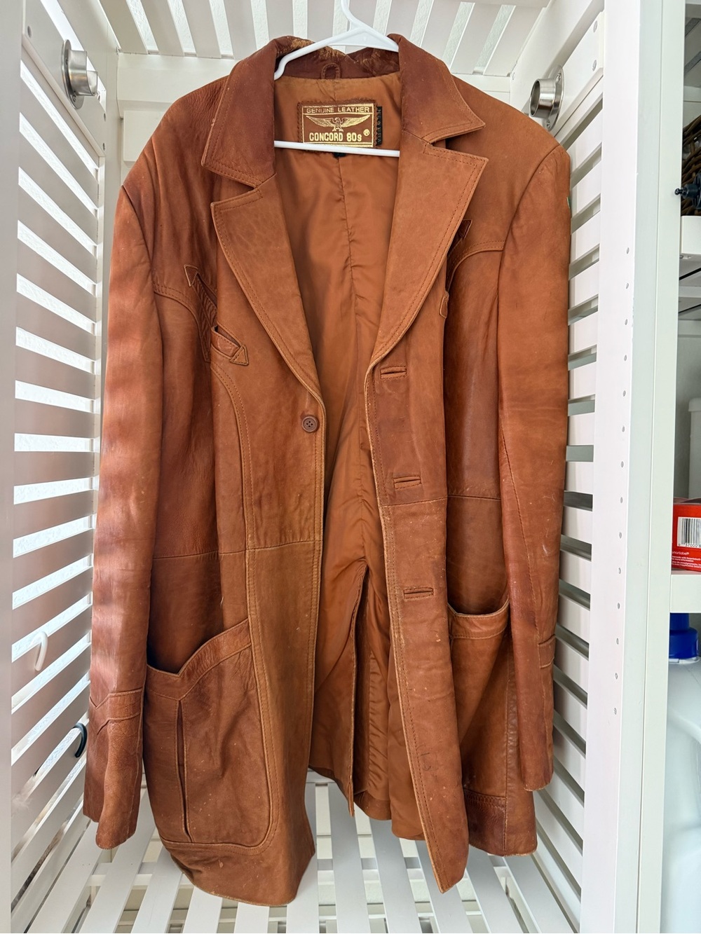 Vintage Women's Tan Leather Blazer
